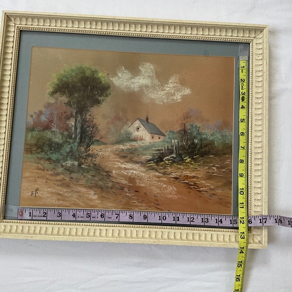 Vintage Matted & Framed Pastoral Landscape Scene - Picture 10 of 12